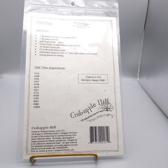 UNCUT Sewing Patterns, Old Glory 245, American Flag Patriotic Stitchery - Picture 3 of 3